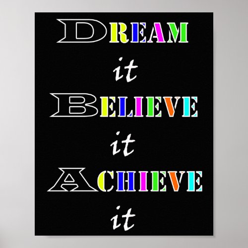 Dreams achievement and goals quotes poster