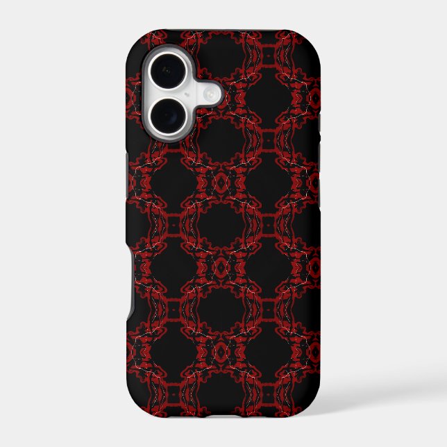 Dreams and Nightmares Abstract Red Black Fluid Art iPhone Case (Back)