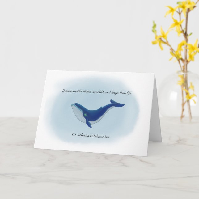 Dreams are like whales... card (Yellow Flower)