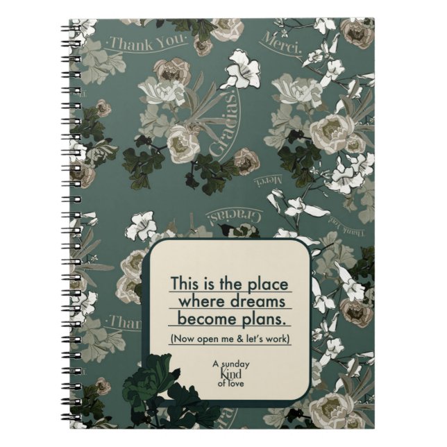 Dreams become plans notebook (Front)