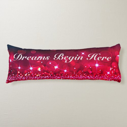 Dreams Begin Here Sparkle Body Pillow