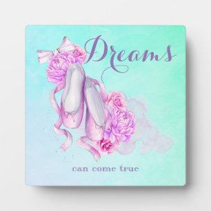 Dreams Can Come True Ballet Slippers in Watercolor Plaque