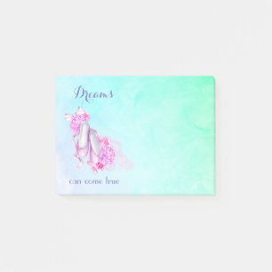 Dreams Can Come True Pink Ballet Slippers Post-it Notes