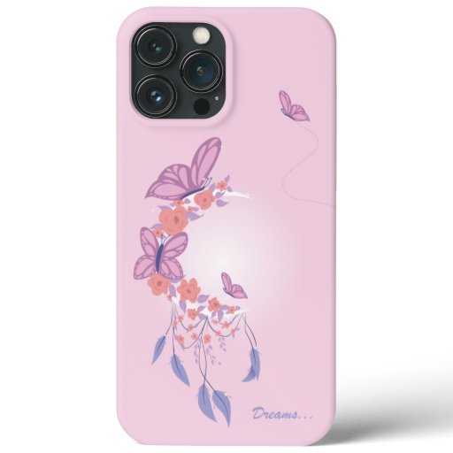 Dreams catcher with butterflies and flowers iPhone 13 pro max case
