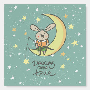 Dreams Come True   Bunny on the Moon Foam Board