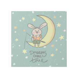 Dreams Come True Bunny on the Moon Gallery Wrap