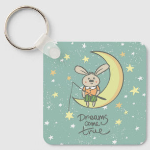 Dreams Come True Bunny on the Moon Keychain