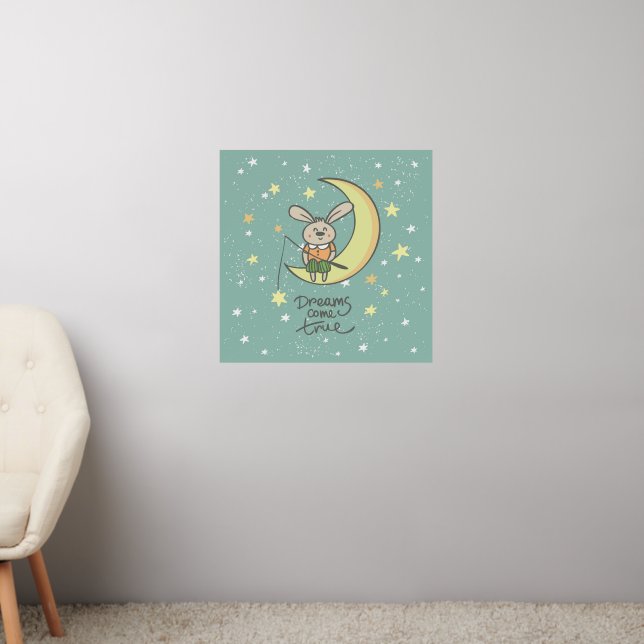 Dreams Come True | Bunny on the Moon Wall Decal (Living Room 2)