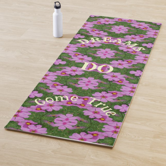 Dreams Come True Cosmos Flowers Inspirational  Yoga Mat (In Situ)