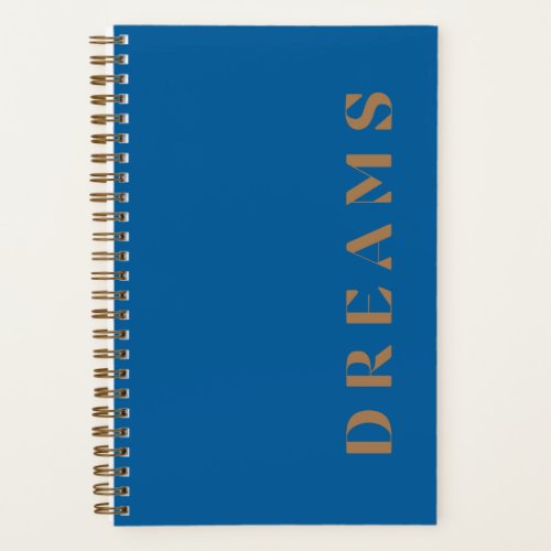 Dreams Customizable Dream Journal In Blue  Gold