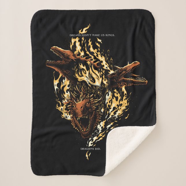 Dreams Didn't Make Us Kings. Dragons Did. Sherpa Blanket (Front)