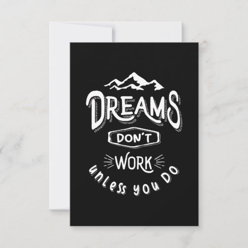 Dreams Dont Work Unless You Do _ Adventure Gifts RSVP Card