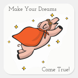 Dreams Flying Pig Sticker