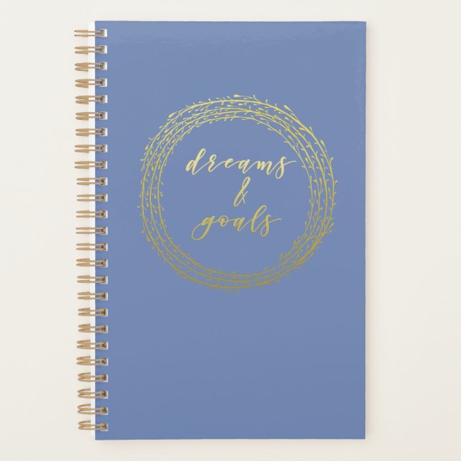 Dreams & Goals - Blue & Gold Script Typography