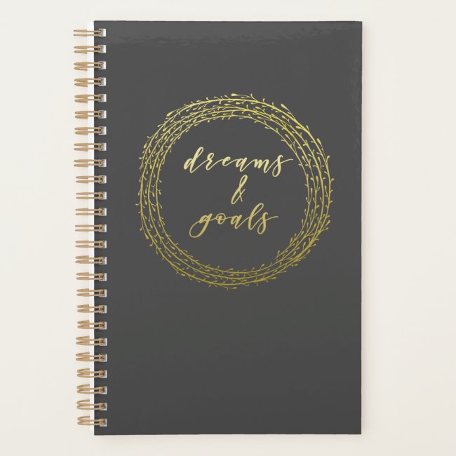 Dreams & Goals - Grey & Gold Script Typography
