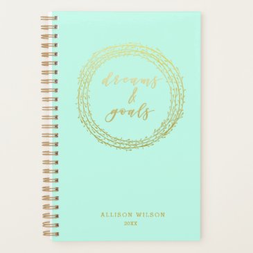 Dreams & Goals - Teal & Gold Script Typography