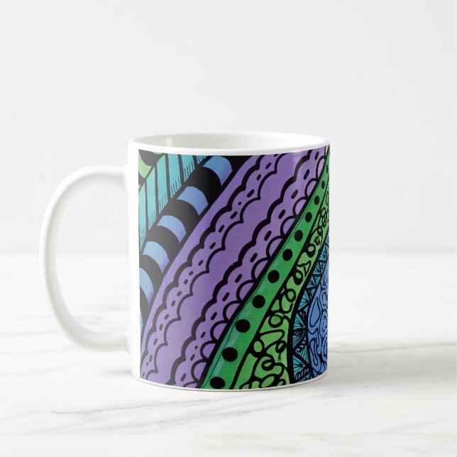 Dreams In Blue Abstract Coffee Mug (Left)
