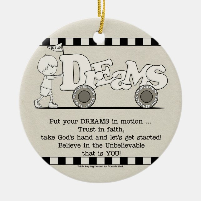 Dreams in Motion Ceramic Ornament (Front)