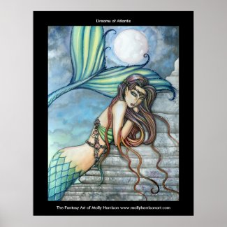 Dreams of Atlantis Mermaid Poster print