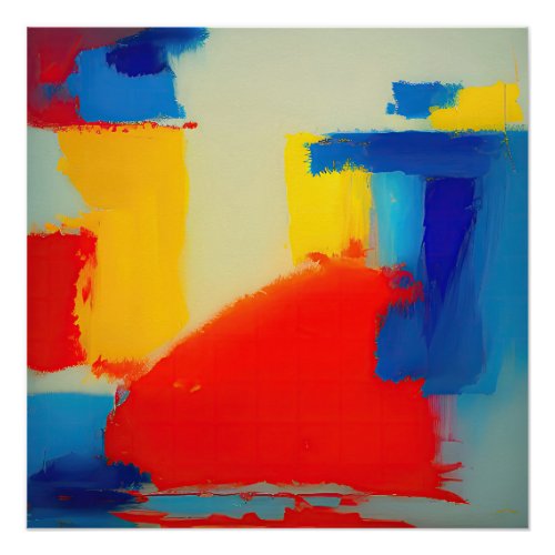 Dreams of Cobalt Abstract Art Poster