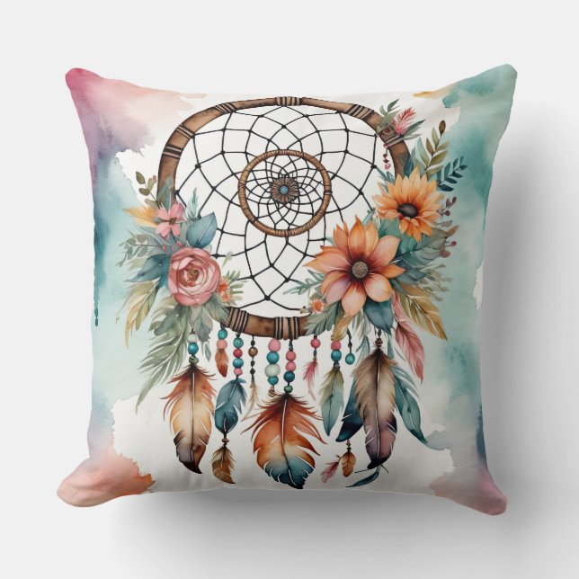 Dreams of Flowers Throw Pillow (Front)