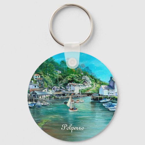 Dreams of Polperro Key Ring Basic Button Key Ring