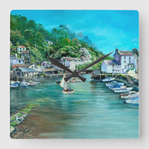 Dreams of Polperro Square Wall Clock