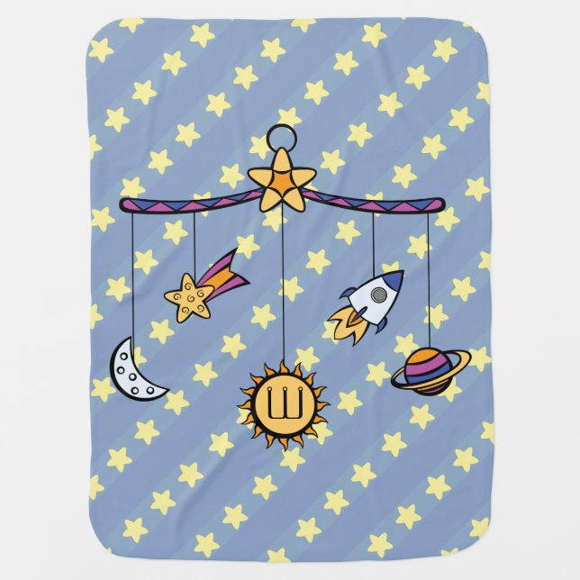 Dreams of Space Mobile Baby Blanket (Front)