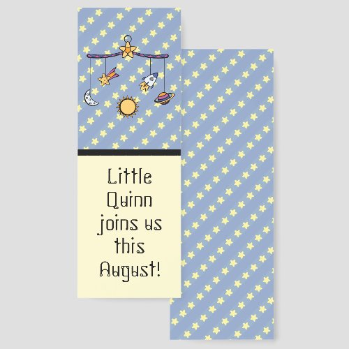 Dreams of Space Mobile Baby Shower Favor Bookmarks