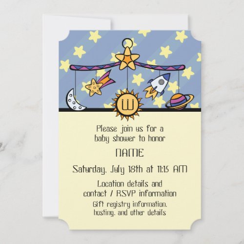 Dreams of Space Mobile Baby Shower Invitation