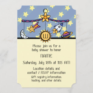 Dreams of Space Mobile Baby Shower Invitation