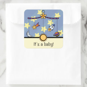 Dreams of Space Mobile Baby Shower Sticker Roll