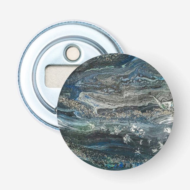 Dreams of the ocean'20 abstract painting bottle opener (Front)