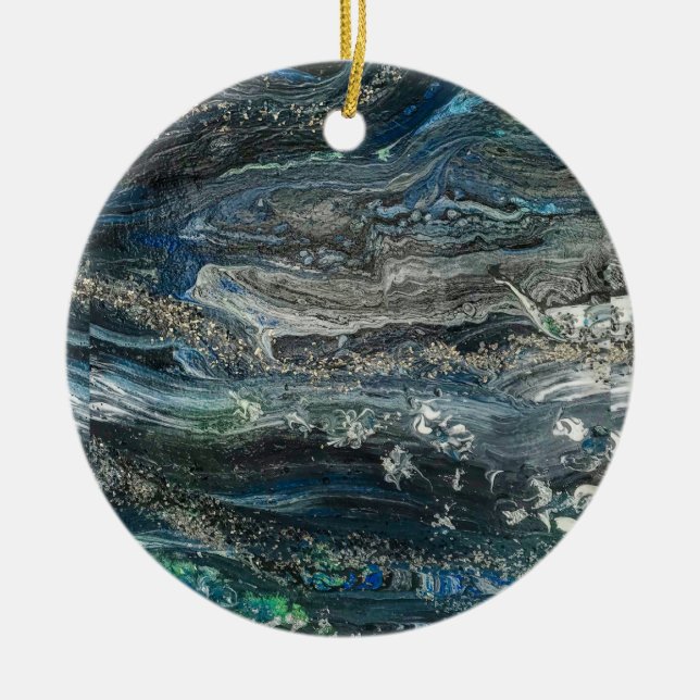 Dreams of the Ocean'20 abstract painting Ceramic Ornament (Front)