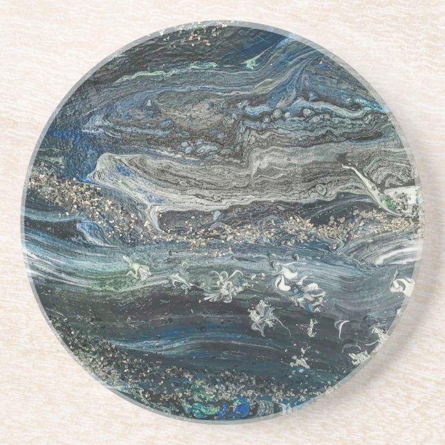 Dreams of the Ocean'20 abstract painting  Coaster (Front)