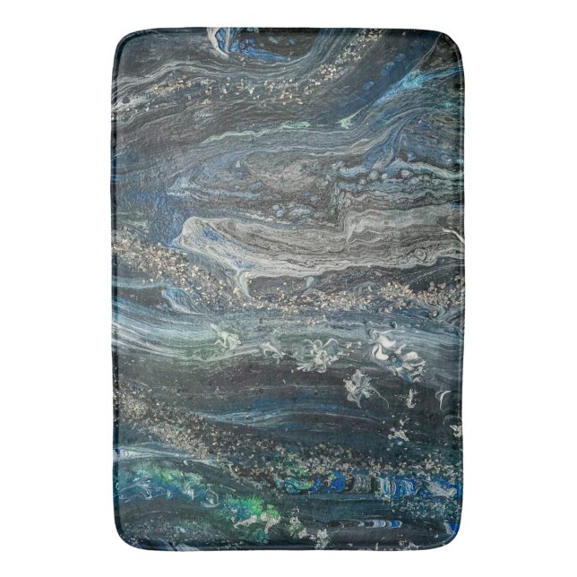 Dreams of the Ocean'20 abstract painting sea grey Bath Mat (Front Vertical)