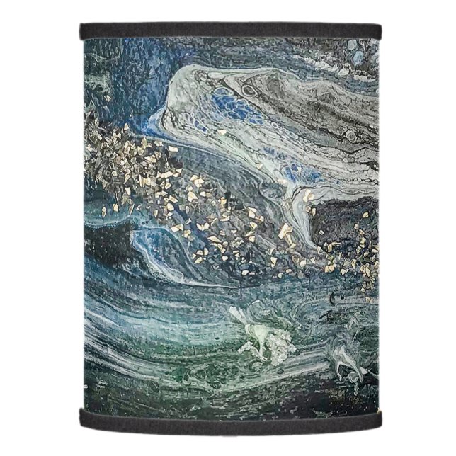 Dreams of the Ocean'20 abstract painting sea grey Lamp Shade (Left)