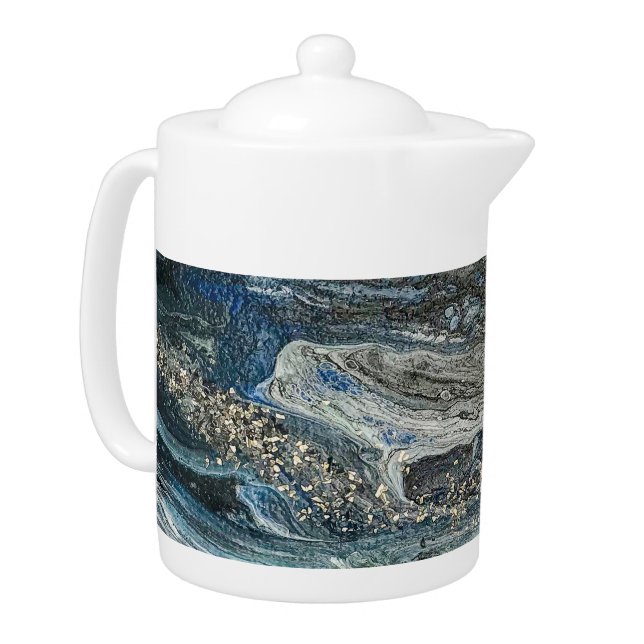 Dreams of the Ocean'20 abstract painting  Teapot (Left)