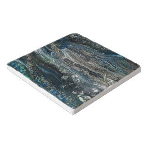 Dreams of the Ocean'20 abstract painting Trivet