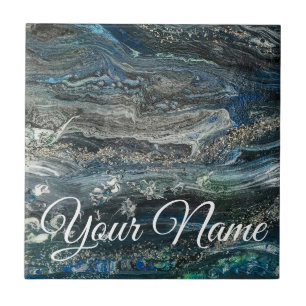Dreams of the Ocean abstract painting Ceramic Tile