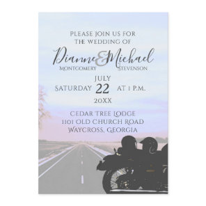 Dreams of the Open Road Motorcycle Wedding Invitation