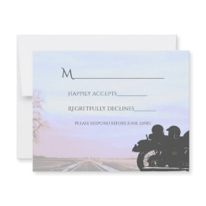 Dreams of the Open Road Motorcycle Wedding RSVP Card