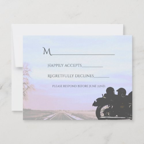 Dreams of the Open Road Motorcycle Wedding RSVP Card