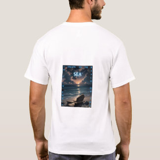 Dreams on the Sea – Sunset Beach Back Print Men's T-Shirt