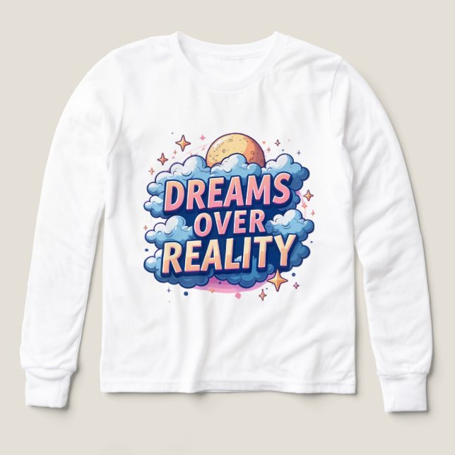 Dreams Over Reality – Cloud Aesthetic Design Tri-Blend Shirts (Design Front)