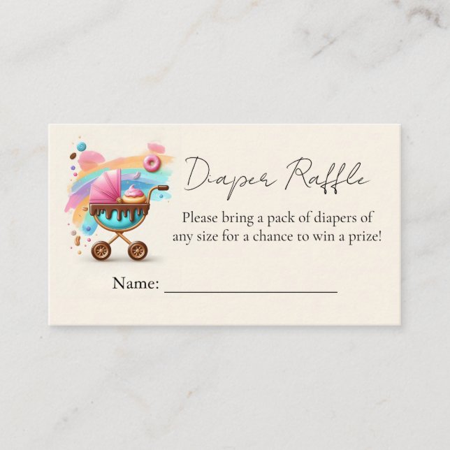 Dreams Pink Blue Donuts And Diapers Baby Shower Enclosure Card (Front)