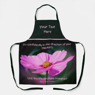Dreams Quote Cosmos Flower Inspirational Apron
