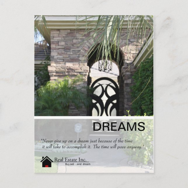 Dreams Real Estate postcard (Front)