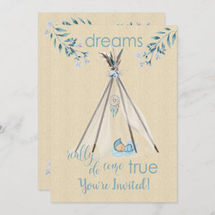 Dreams Really Do Come True Boho DreamCatcher Tipi Invitation