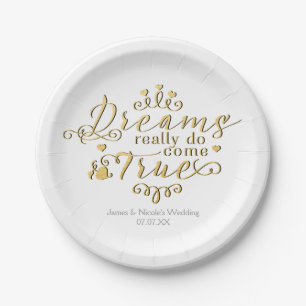 DREAMS REALLY DO COME TRUE Gold Party Plates